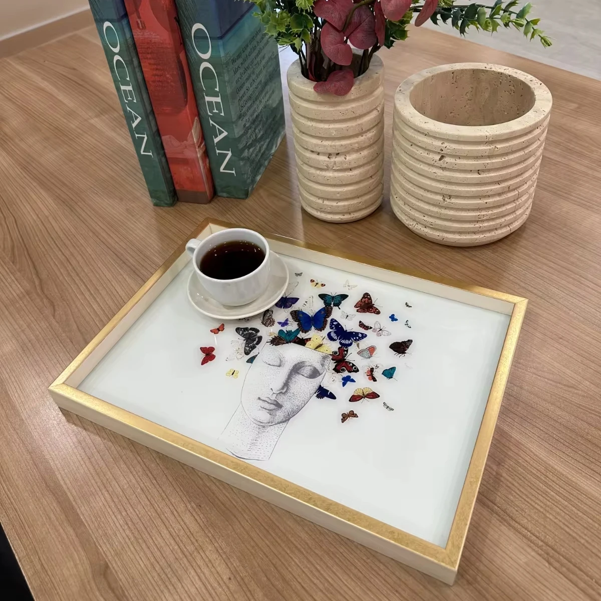 Direct Factory Price Serving Tray Custom Modern Design Glass Tray for Home Decor Table Kitchen Hot Sale for Christmas for Hotel