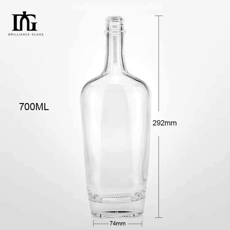 700 мл 1000 Оптовая Продажа в скандинавском стиле стеклянная бутылка для водки виски с барной стойкой