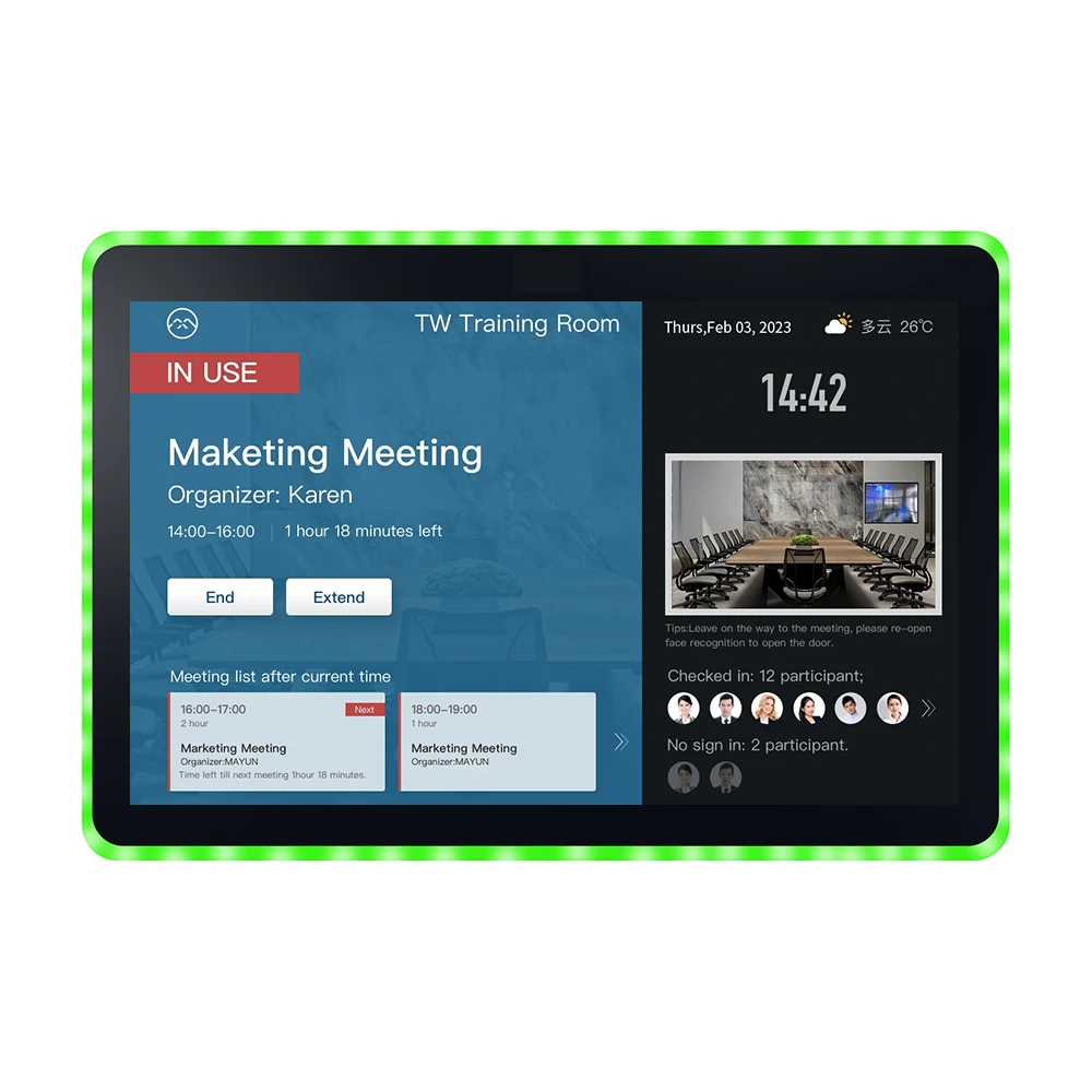 10.1 13.3 15.6 21.5 inch lcd android wifi Classroom Meeting Room Reservation panel conference room digital signage