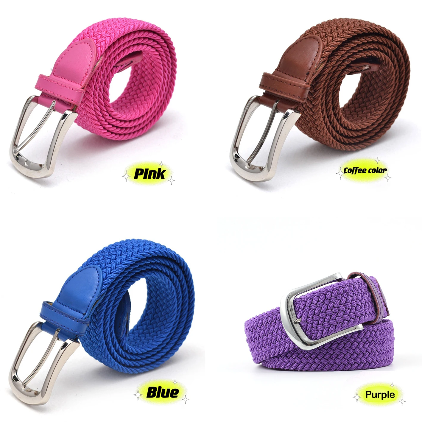 New Products Belt Braided Webbing Ladies Braided Belts Casual Style Braided Belts Reversible
