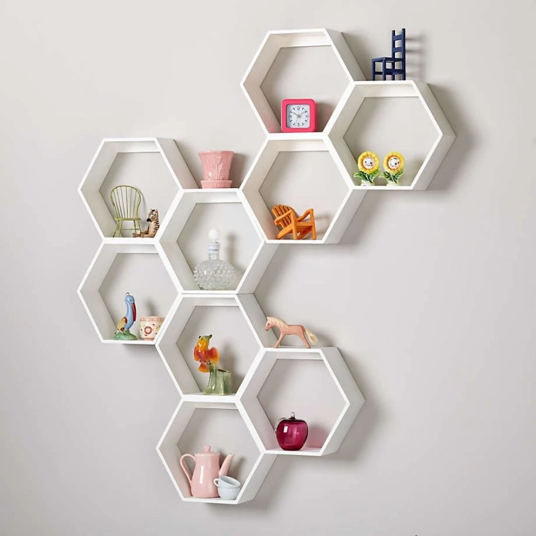 Luxury Home wall Honeycomb Shelf multi unit Set Shelf office decoration office hotel decor