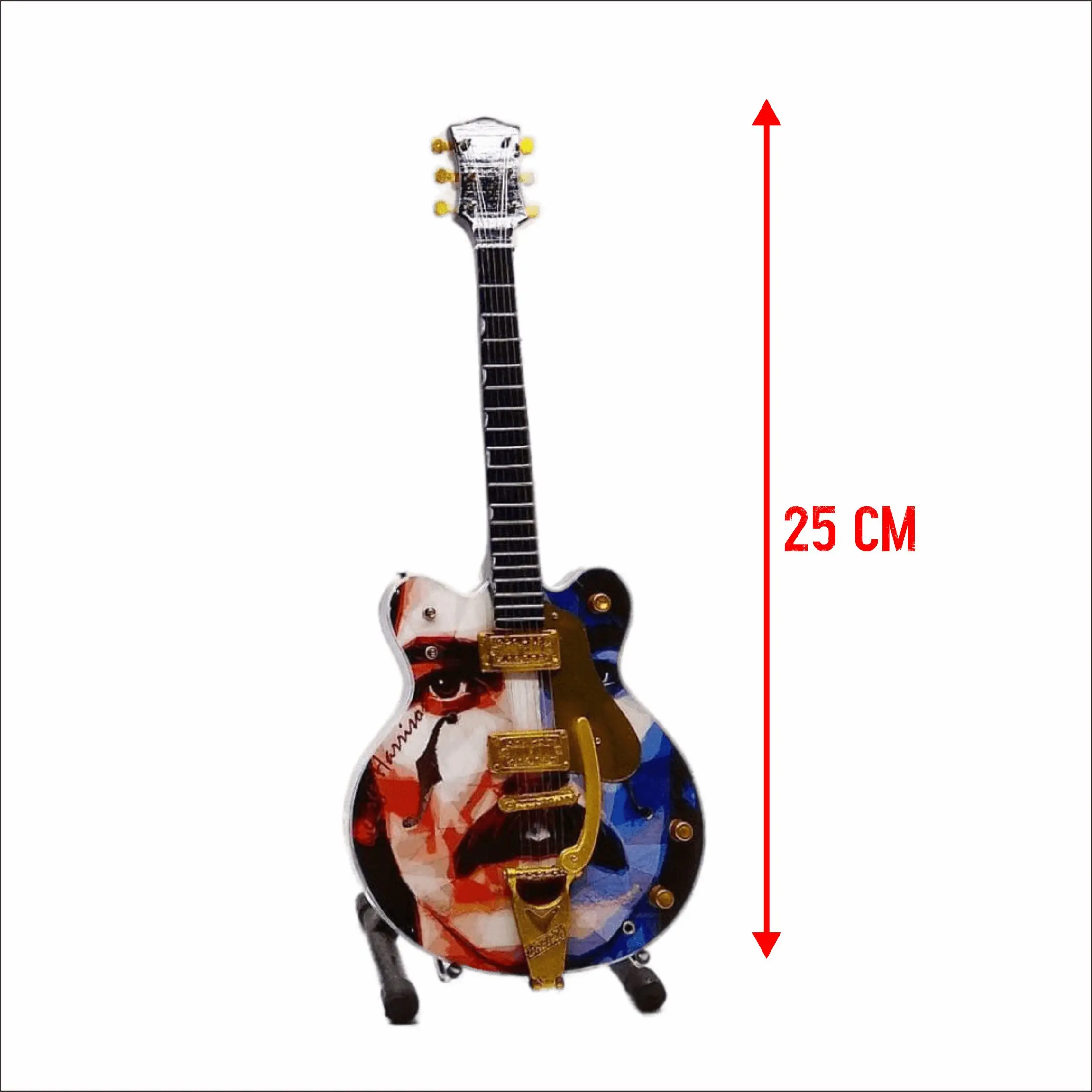 EXCLUSIVE MINIATURE GUITAR THE BEATLES 10 INCH INCLUDE STAND GUITAR FOR DECORATION MUSIC