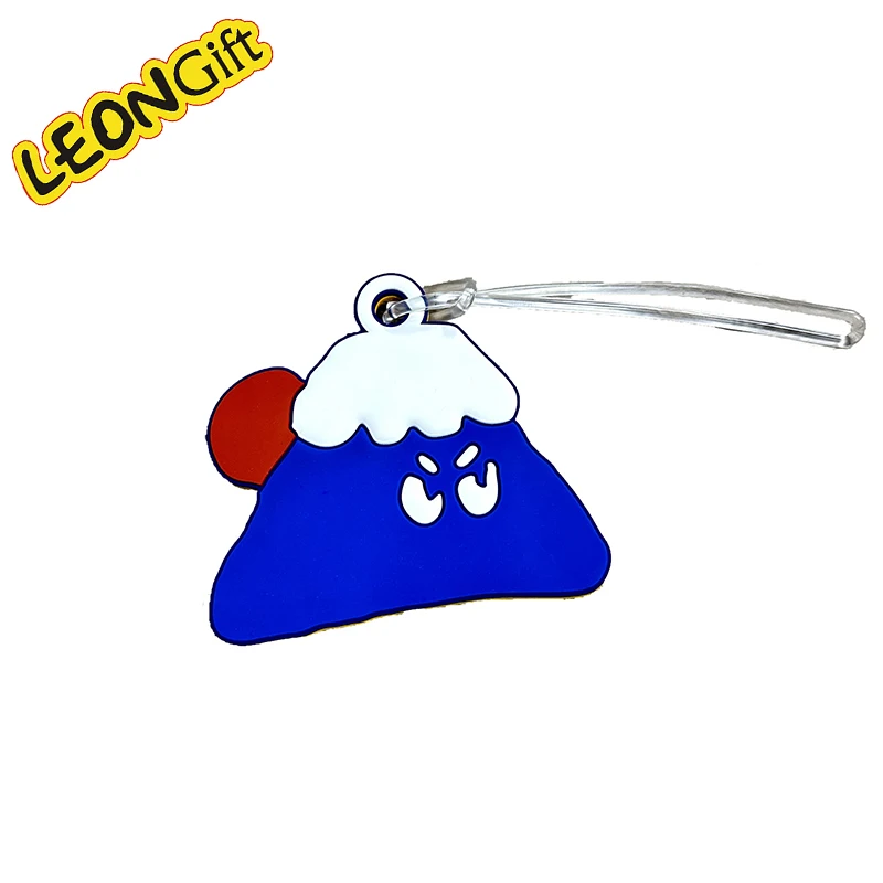 Leon Gift Custom Logo Luggage Name Bag Tag 2D & 3D Die Cutting Soft PVC & Rubber Key Chains