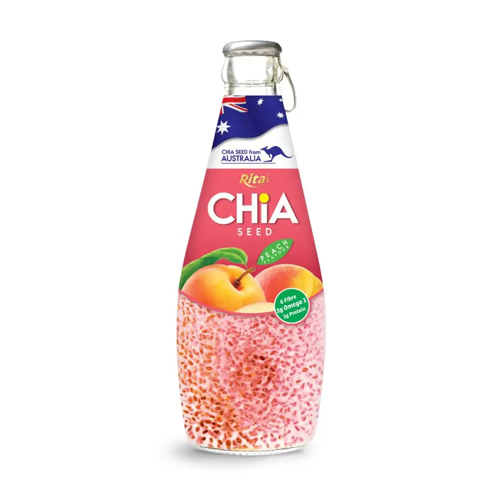 Chia Seed With Peach  Flavor 450ml Pet Bottle - Customize your own private label brand