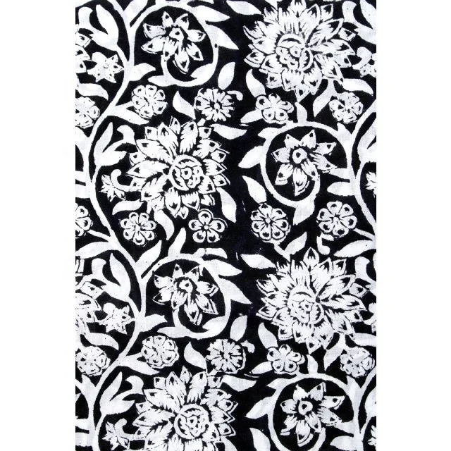 Floral Pattern Hand Block Printed Cotton  Indian Running Indian Handcrafted by the  yard Stori Fabric
