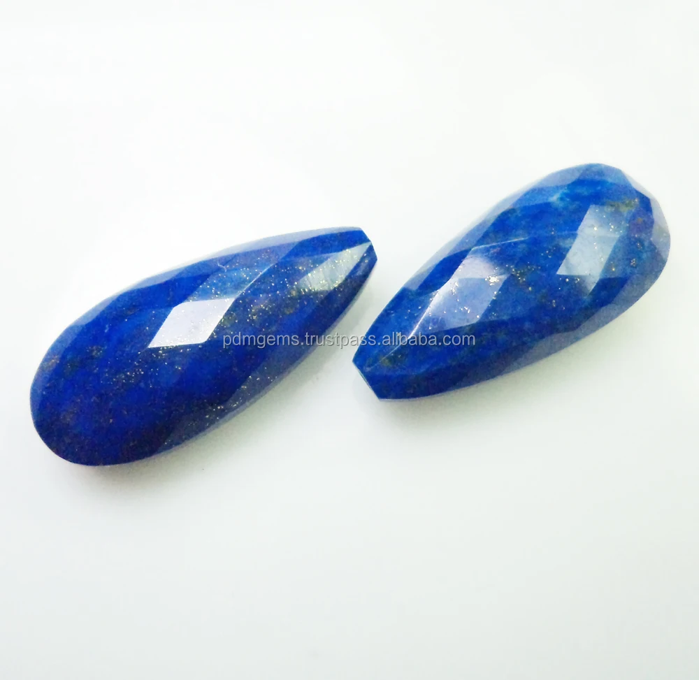 13X29mm Lapis Lazuli Blue Faceted Pear Briolette Shape Pendant Making Jewelry Natural Large Lapis Lazuli Loose Natural Gemstone