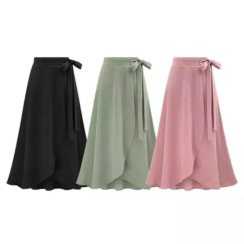 New Fashion Solid Color Back-zip Satin Factory cheap price Long Skirts For High Waist Irregular Split Bandage Skirt Long Skirt