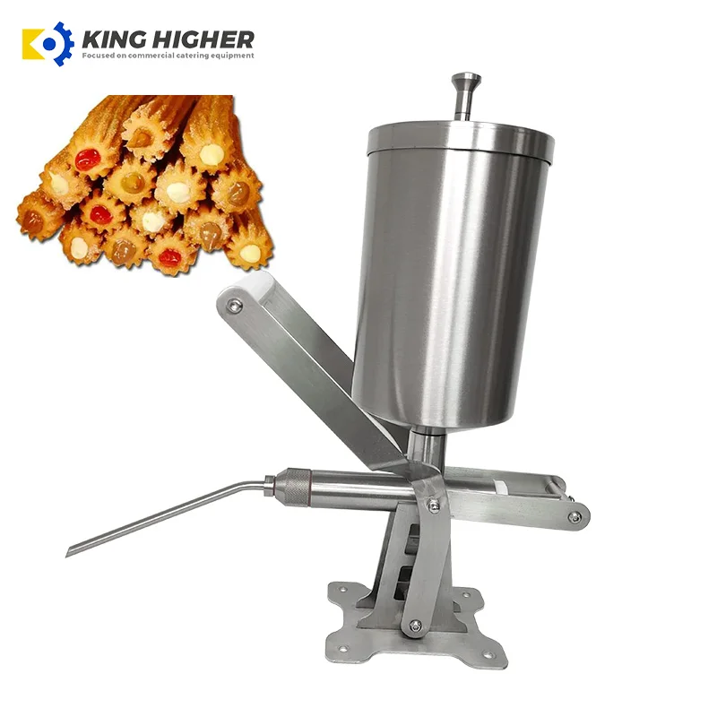 Hot Sale Commercial 304 Stainless Steel Manual Churros Filling Machine 2.3L Pressure Snack Machine for Making Spanish Donuts