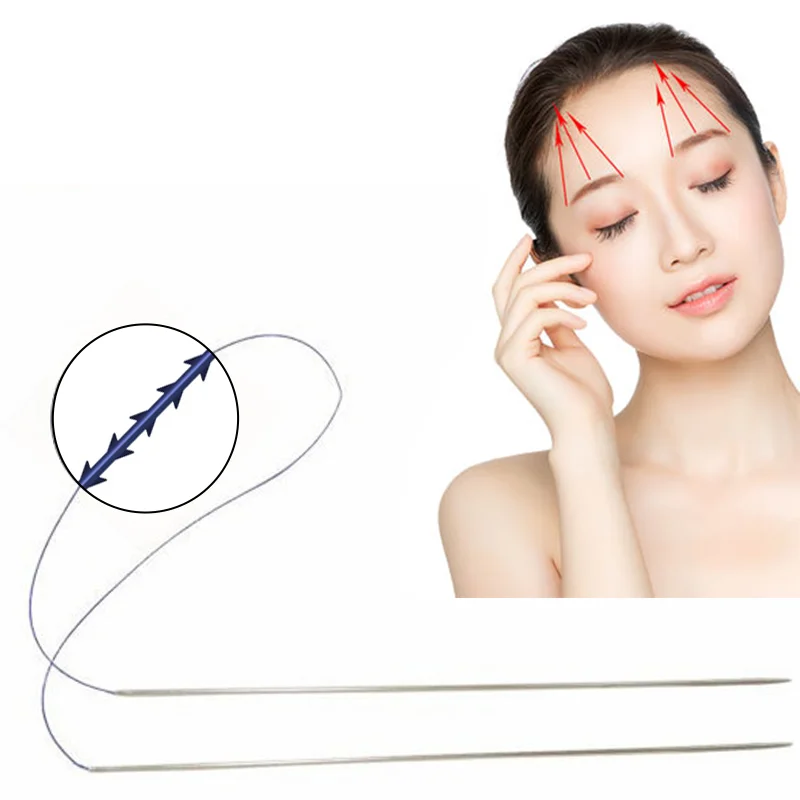 ce certificate face tightening medical suture facial v shaping twin thread lifting pdo double needle