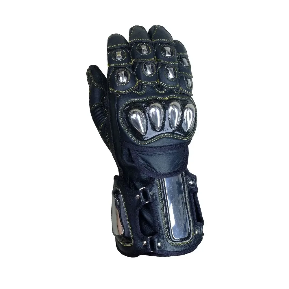 Men women white Genuine Leather Motorcycle Gloves Red & Black Racing Road Racing Motorbike Glove summer winter with range