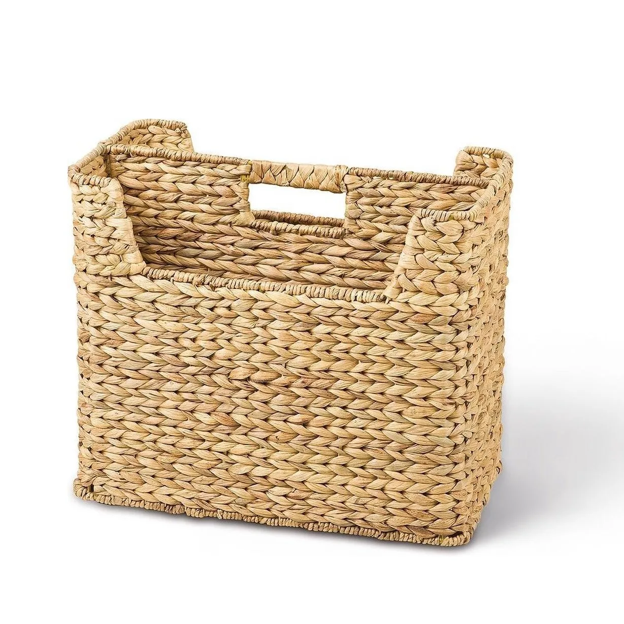 Newspaper holder magazine storage basket water hyacinth stand racks for brochures and magazines in living room