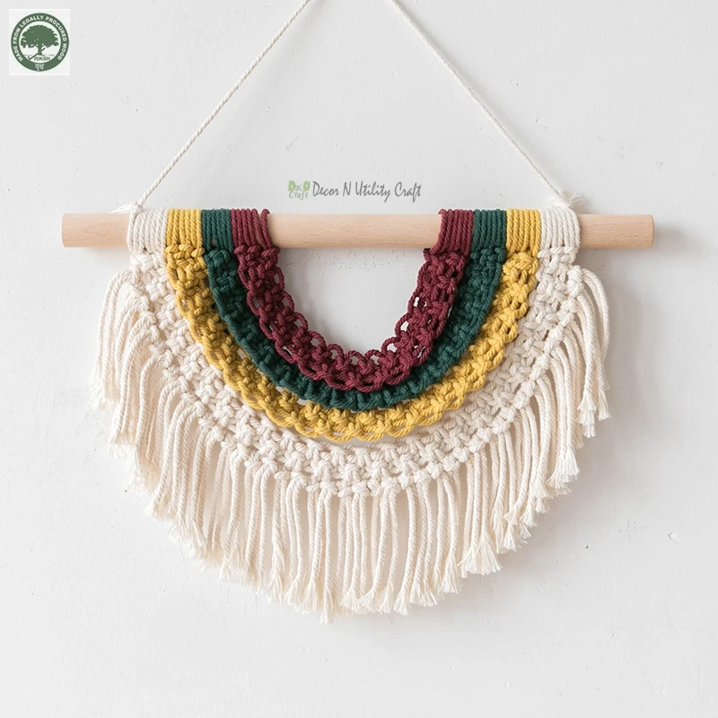 Hand-woven Macrame Rope Tapestry Wall Hanging Decoration Ornament