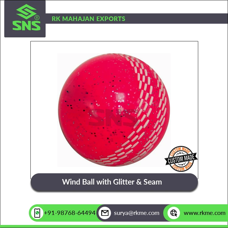 Leading Supplier of Top Quality Soft Ball Wind Ball with Glitter & Seam for Casual Play with Plastic Cricket Bats