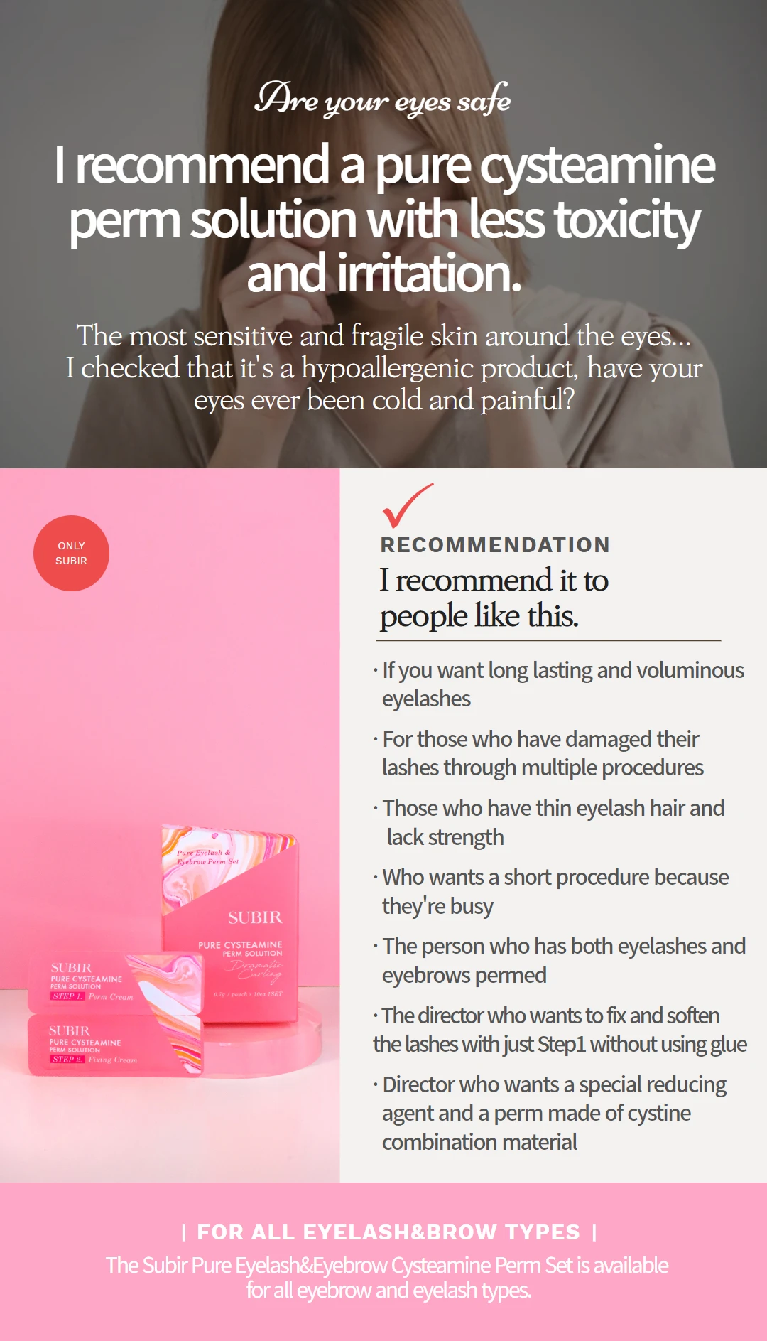 KOREA Pure Cysteamine Free HCL No Stimulus Eyelash Eyebrow Perming Lifting Kit Gmp Quality Iso22716 Certificate
