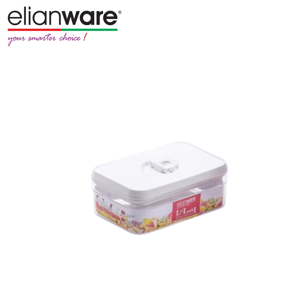 Elianware Airtight Plastic Container Multipurpose Food Storage Canister with Rectangular Lid for Kitchen Use Coffee Storage