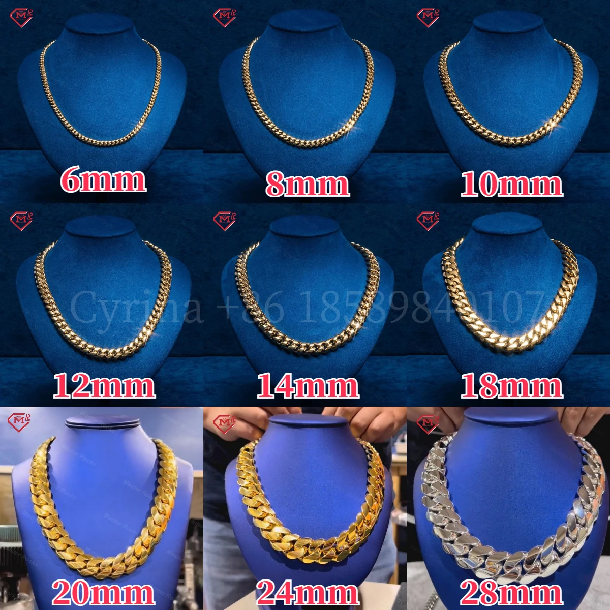 10mm 12mm 14K Gold Plating Cuban Chain High Quality Fashion Hip Hop Miami Cuban Link Chain