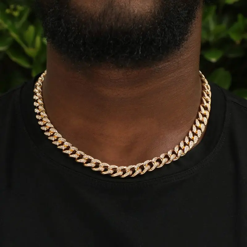 Best Price Luxury Style 14K Yellow Gold Cuban Chain for Men Excellent Quality Brilliant Cut Lab Grown Diamond for Engagement