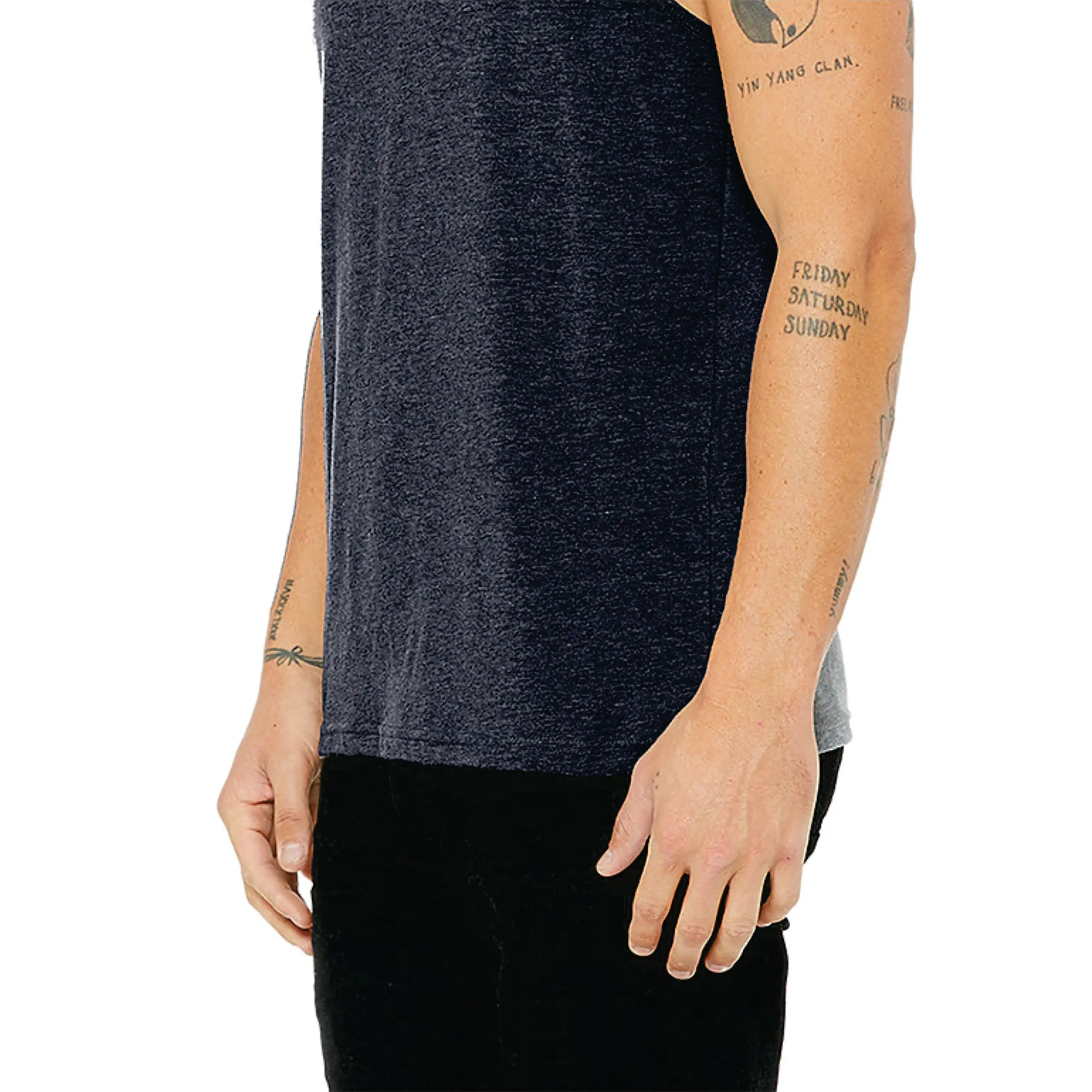 Side Seamed Retail Fit 100% Airlume Combed and Ring Spun Cotton 32 single 4.2 oz Navy Unisex Jersey Tank