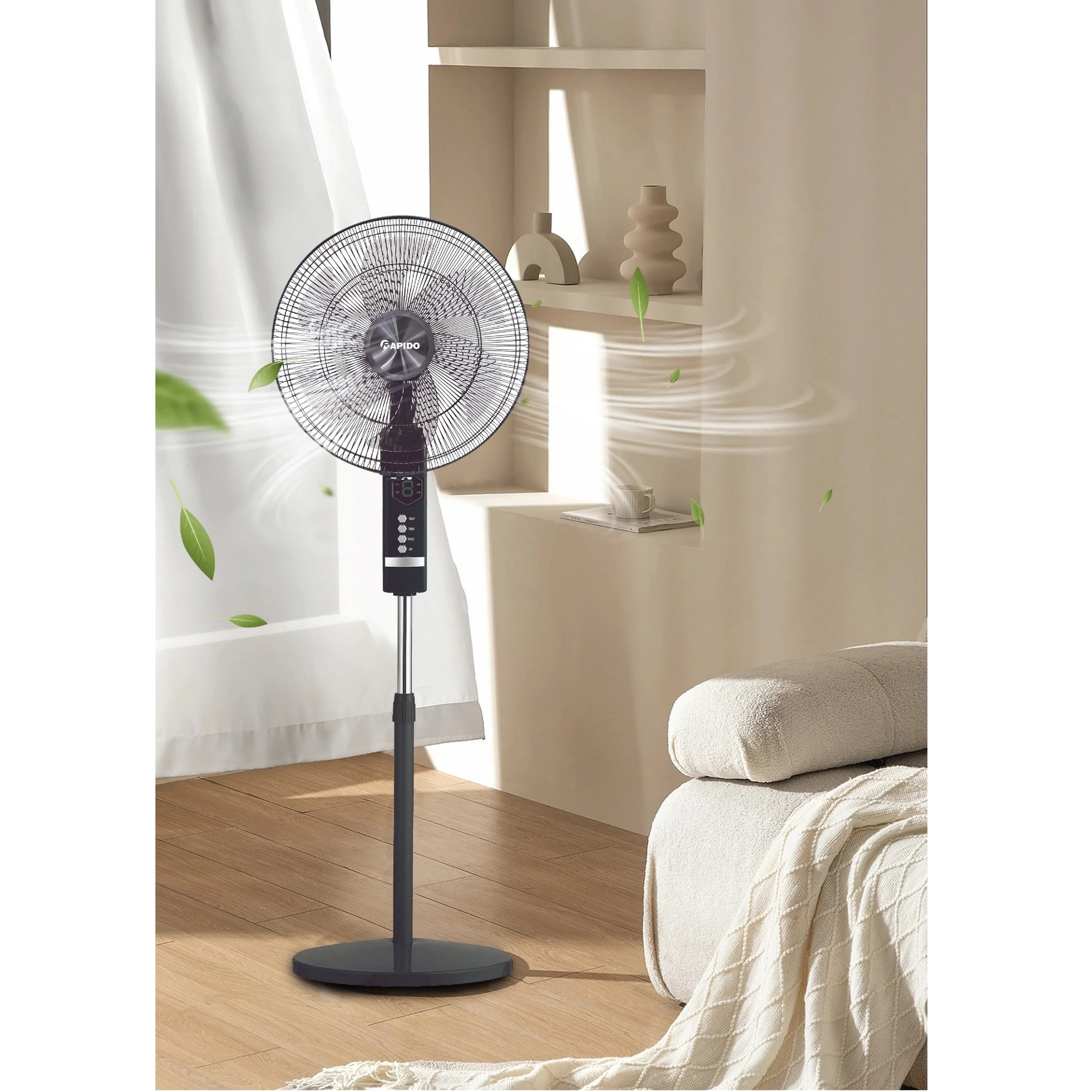 Adjustable Height 6.9kg Electric Fans From Vietnam RWF-20AHD 63W with AC/DC/BLDC Motor Power Source Battery for Outdoor Use & RV