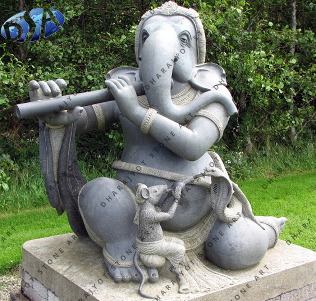 Indian Religious Ganesha Sculpture Life Size Hindu God Brown Sandstone Ganesh Statue Lord Ganesha Statue