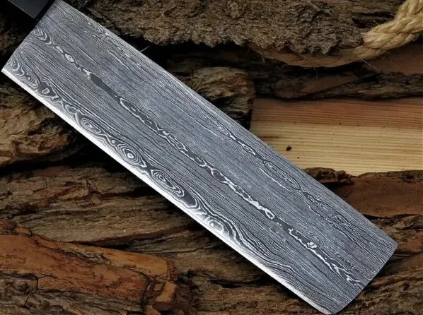 Handmade Full Tang Japanese Nakiri Knife Forged Damascus Steel Vegetable Knife for Outdoor BBQ