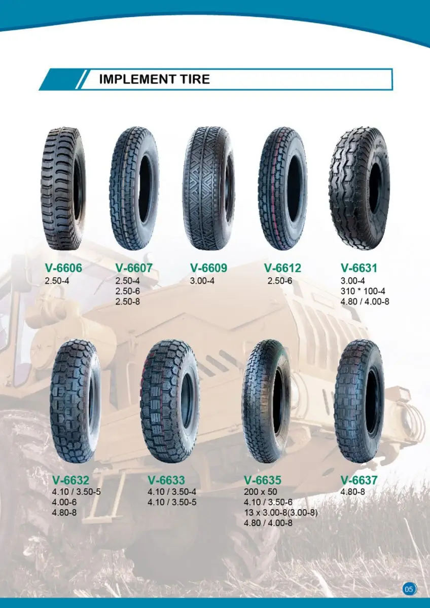 Vietnam factory produce implement tires 4.00-5 2.50-4 for exporting with cheap price