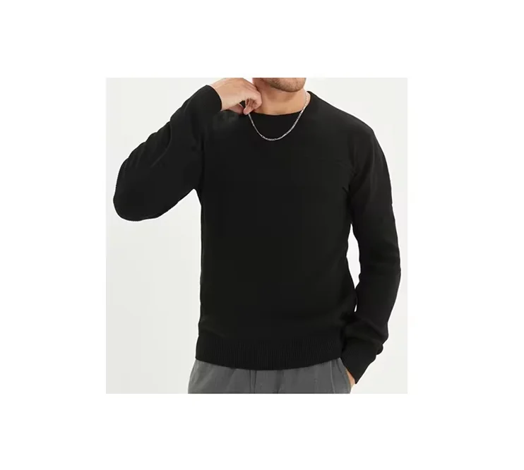 Premium Quality %100 Acrylic Black Men Plus Size Knitwear Sweater Oversized - Made in Turkey