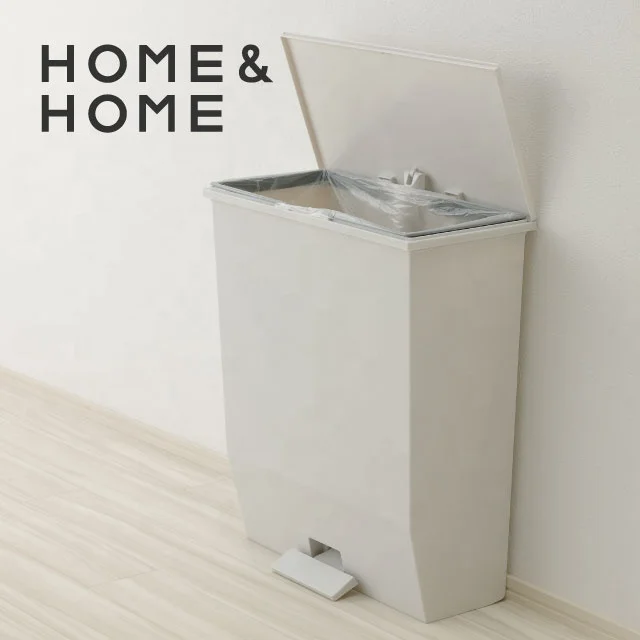 Slim and Wide garbage Pedal trash can for use in aisles with thin design made in Japan