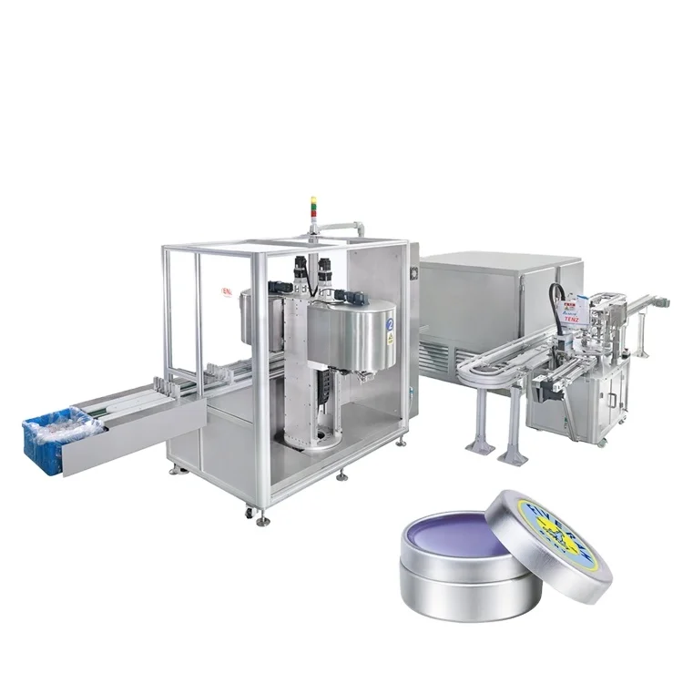 TENZ Fully Automatic Double Nozzle Filling Colling & Capping Machine Perfect for Soap Petroleum Jelly & Liquid Filling Processes