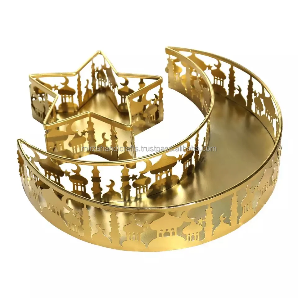 oon Tray Ramadan Eid Mubarak Trays Platters Moon Dinner Plate Tableware Dessert Food Serving Tray Ramadan Muslim Islamic Party