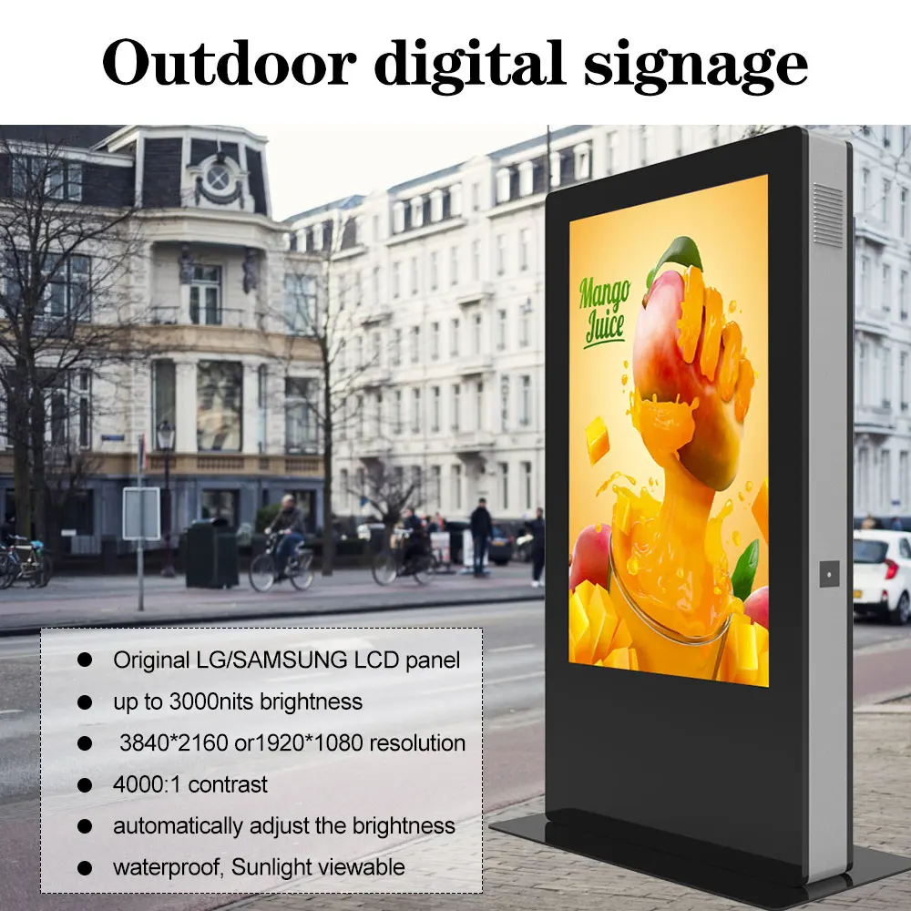 Outdoor Floor Standing Lcd xxvideo Outdoor Video Advertising Screen for pharmacy