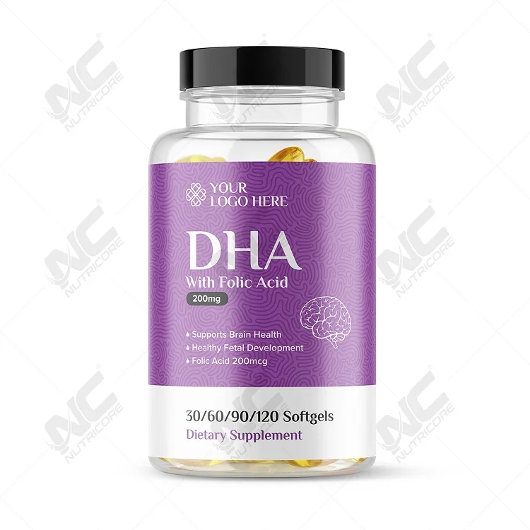 2022 Top Selling Wholesale Healthcare Dietary Supplement DHA + Folic Acid Softgel from Indian Manufacturer
