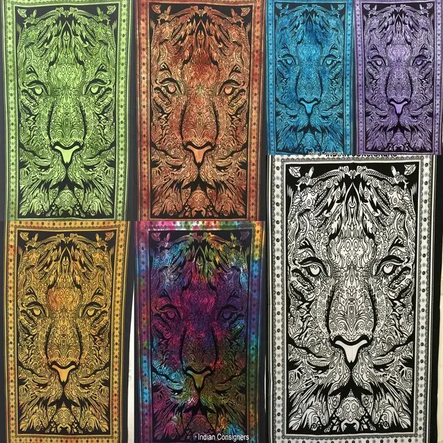 Cotton Beautiful Wall Hanging Lion Face Tapestries Small Poster Home Decor Wall Art Handmade