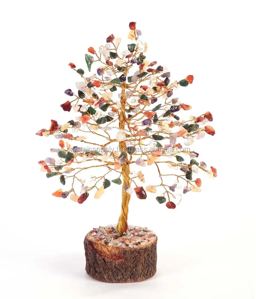 7 Chakra healing Tree for sale chakra Gemstone Tree Supplier : Crystal wire crystal tree
