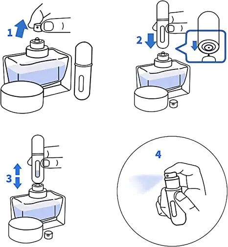 8 Pcs Pack of 5ml Portable Mini Refillable Perfume Spray Atomizer Bottle Scent Pump Case
