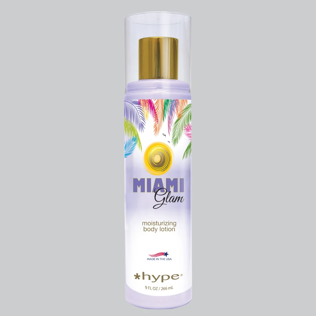 *Hype Miami Shimmery Body Lotions in 5 Fragrances - The vibrancy & personality of Miami in a bottle- 8oz Squeeze Bottles