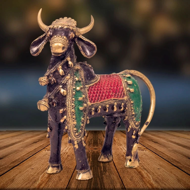 Brass Dhokra Kamdhenu Cow