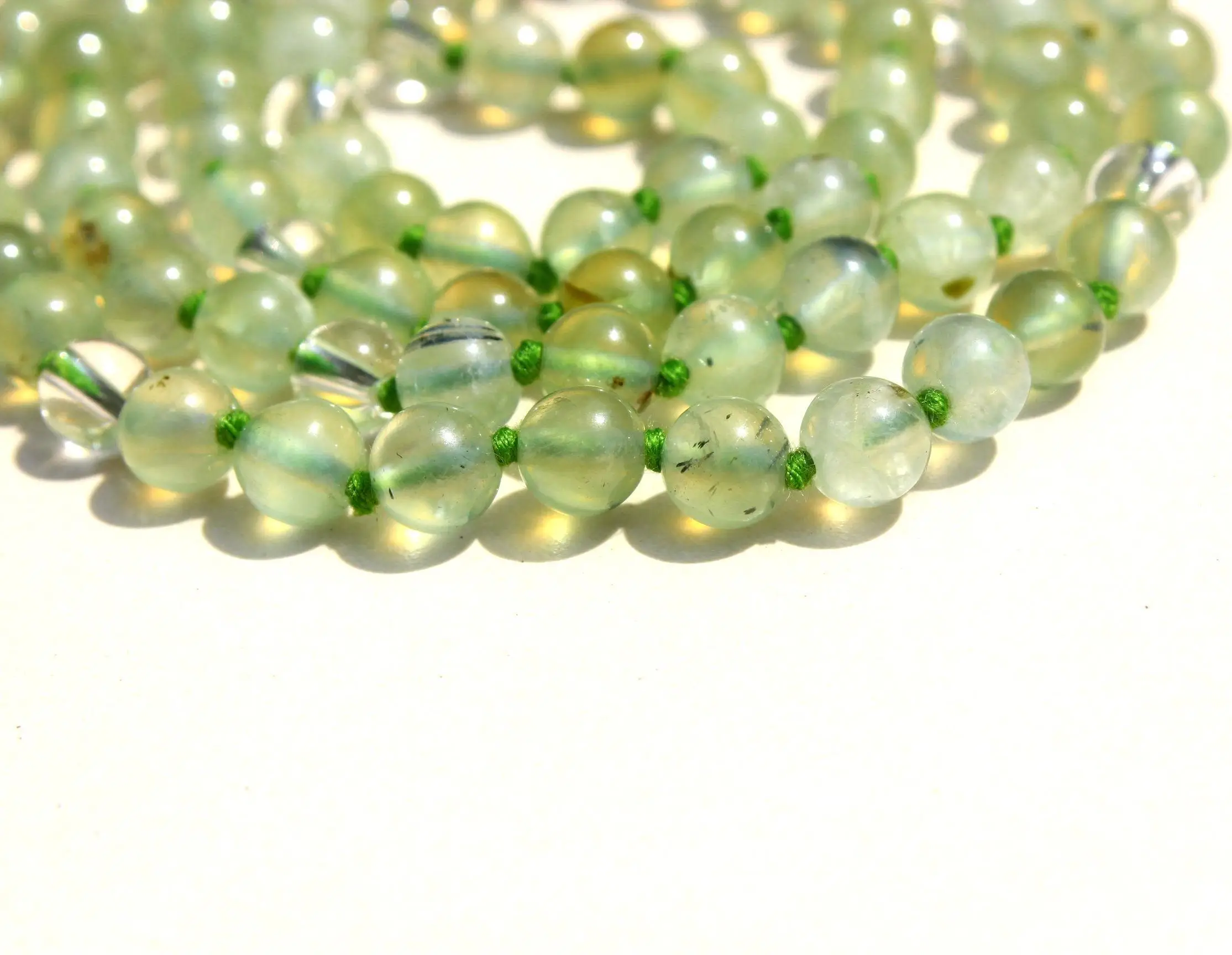 Natural Prehnite 7 Chakra Tassel Mala Necklace 6mm round Beads Healing Crystal Buy Assorted Mala Beads Chains Pearl Main Stone