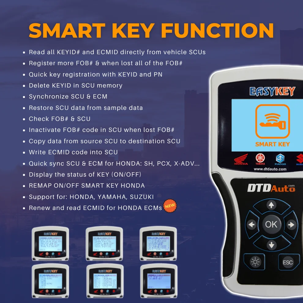 EASYKEY - Motorbikes Smart Key Programmer Support all Cases of Lost Key and ODO meter correction