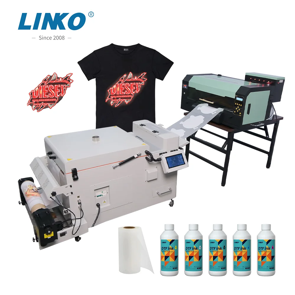 Linko A3 DTF Printer Model L-402 with 30cm Dual i1600 Print Heads L-1800 Upgrade Includes Powder Shaker DTF Printing Machine