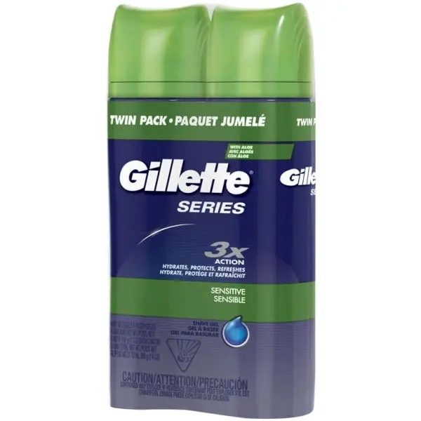 Гель для бритья Gillette серии успокаивающий мужчин с алоэ вера двойная упаковка 14 Унций