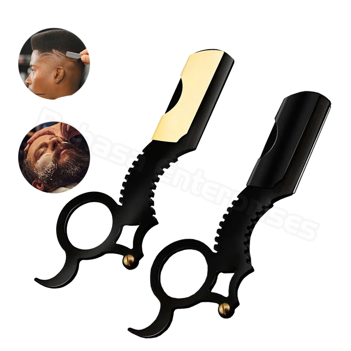 Barber Straight Razor Professional Straight Edge Razor for Men Single Ring Barber Razor Beard Shaping tool