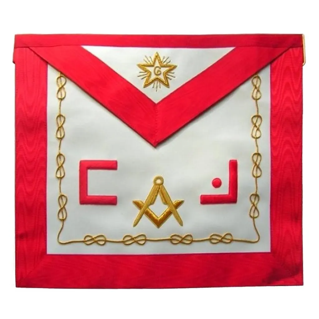 Factory Custom Made Freemason Embroidered Masonic Regalia Leather Degree Members Apron LR489 Grand Lodge Mason Apron