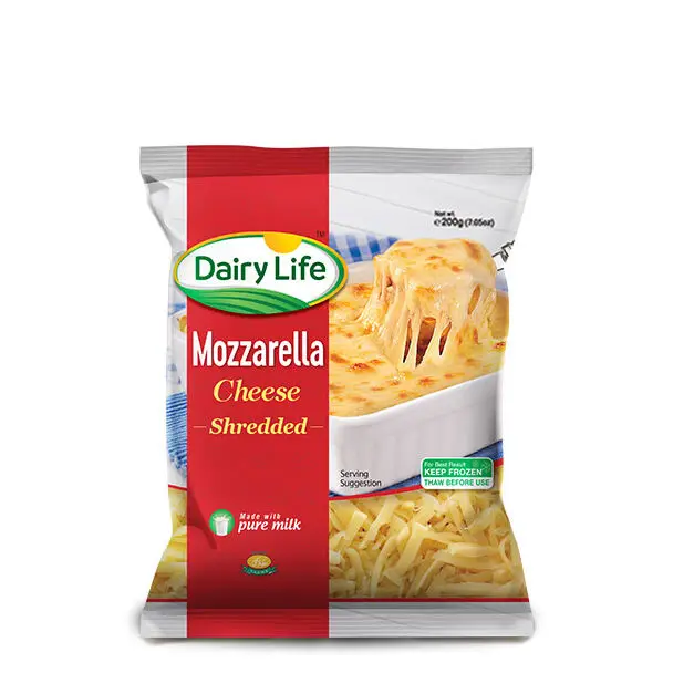 Mozzarella Shredded 200gm 48Pcs Dairy Life In Red Pack 48pcs Dairy Life Bulk For Pizza Organic Halal Cream Mozzarella Cheese