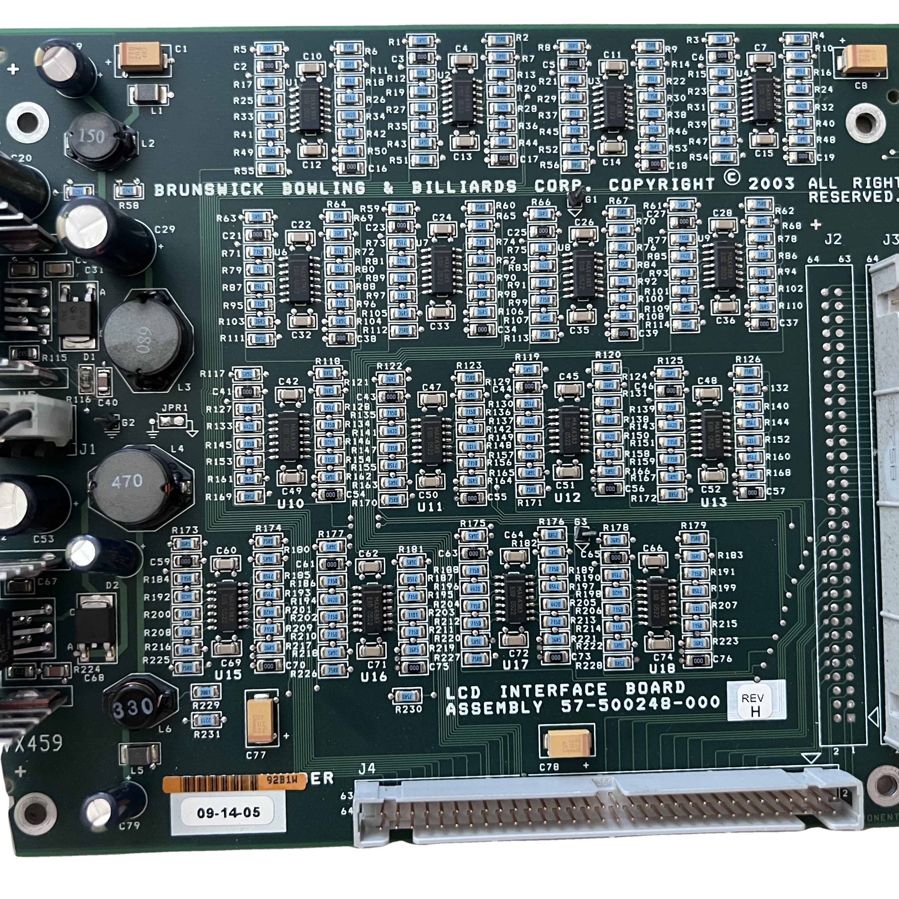 Brunswick Bowling Scoring Vector LCD Interface PCB used working condition with warranty for bowling alley with LCD