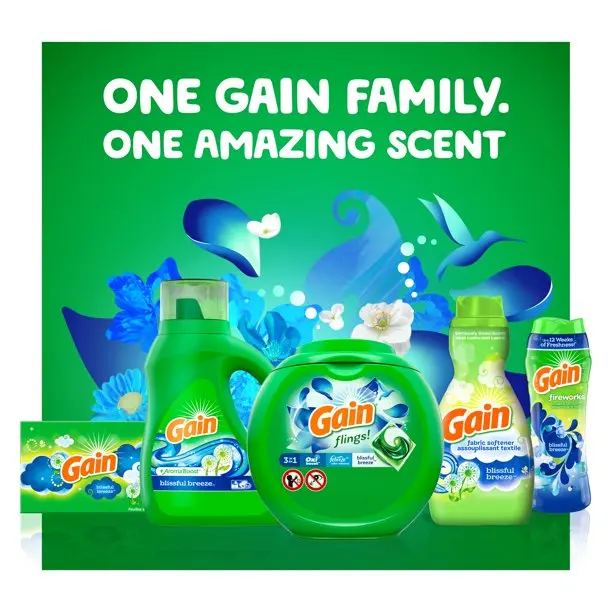 Gain Flings Blissful Breeze, 96 Count Laundry Detergent Pacs
