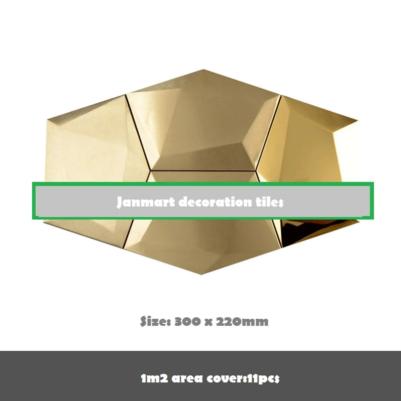 3d pentagonal stainless steel metal mosaic tile bathroom bar restaurant wall brick decorative tiles