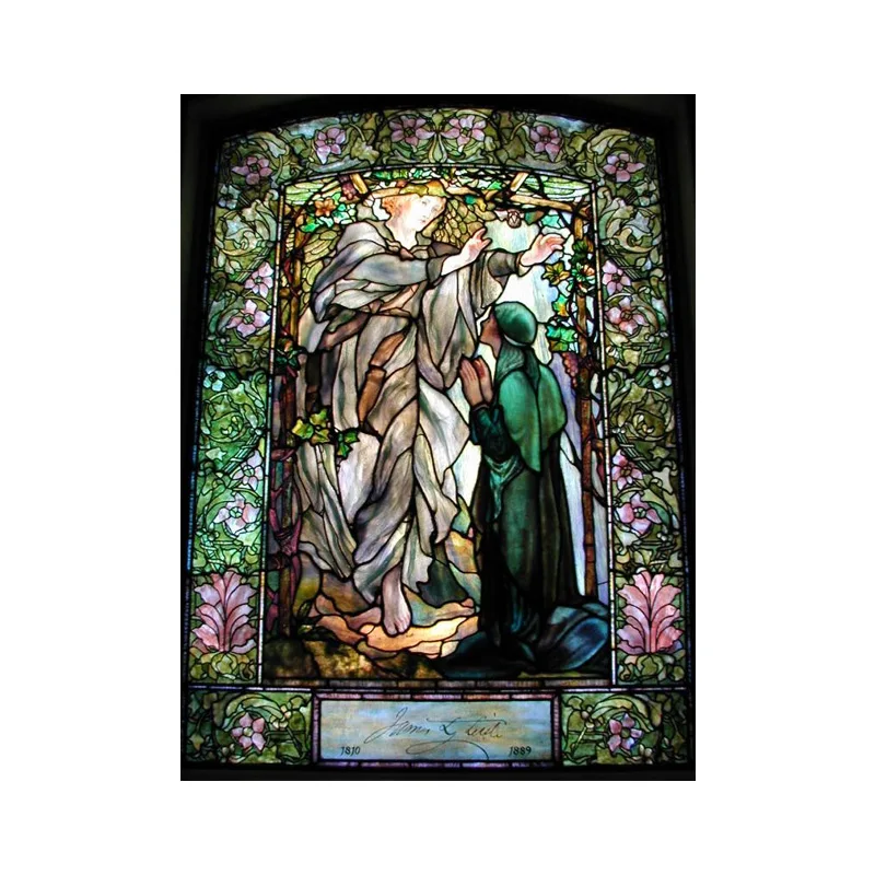 Stained Laminated Glass Butterfly Top Quality Thick Faux Leaded Monsterawaf Round Blue Decoration Customized Flat Solid 2 Years