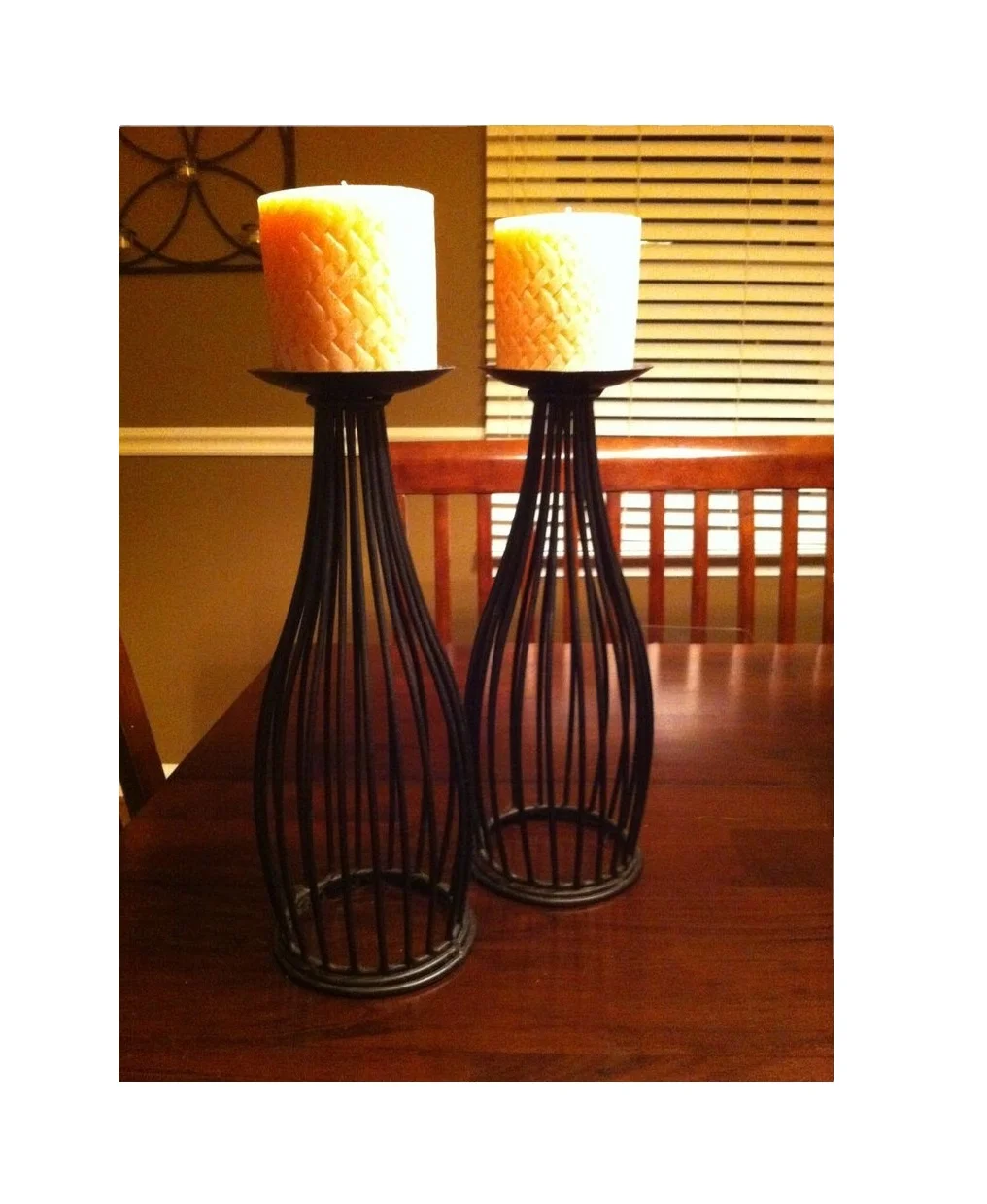 Handmade Metal Iron Wire Tea Light Candle Stand High Stability Tall Black Floor Stand for Home Decoration for Wedding Tables