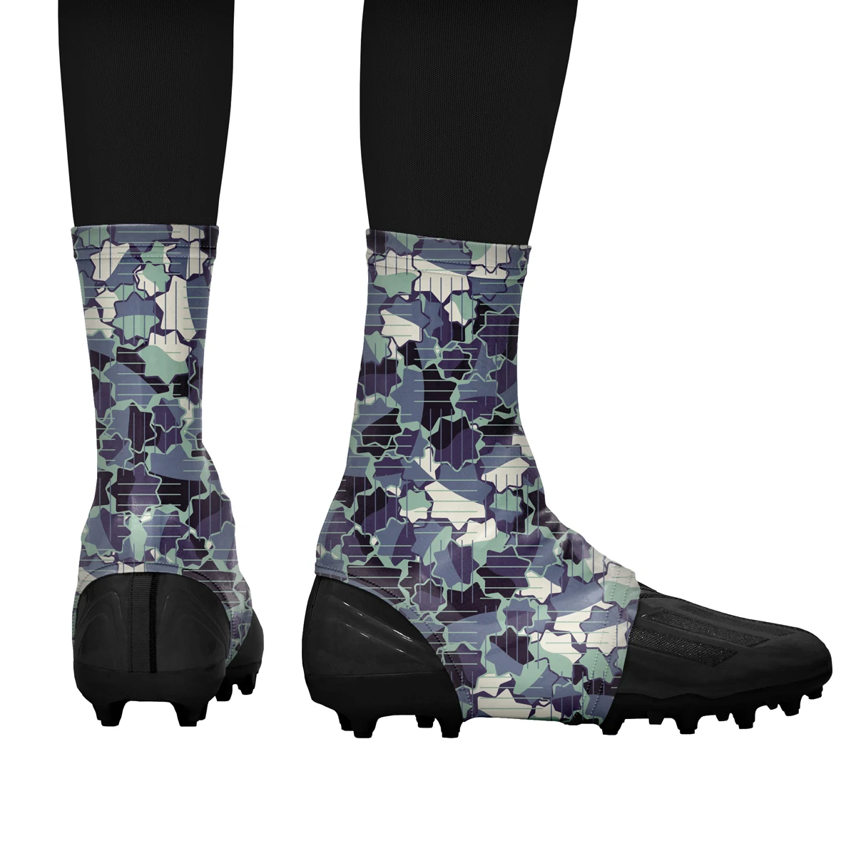 Pure 2023 Solid White Customized blank Cycling Football Soccer cleat covers spats Low MOQ Stretchy Cleat Covers youth adults